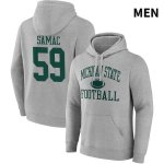Men's Michigan State Spartans NCAA #59 Nick Samac Gray NIL 2022 Fanatics Branded Gameday Tradition Pullover Football Hoodie KQ32W73QL